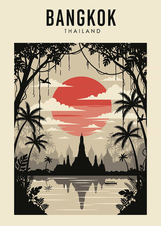 Bangkok Thailand Temple Sunset