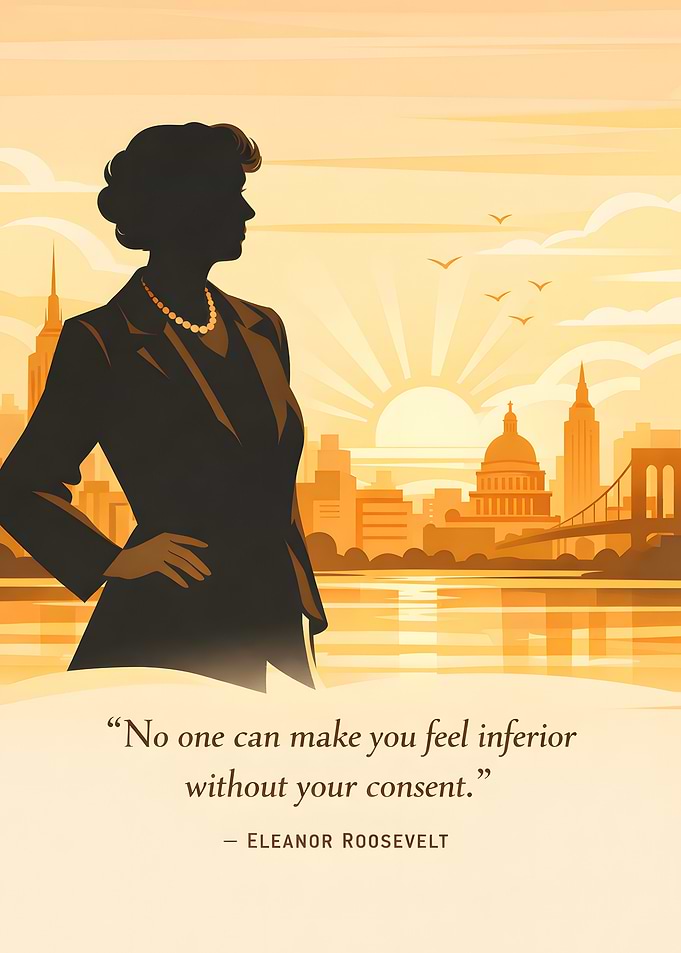 Eleanor Roosevelt Quote with Cityscape