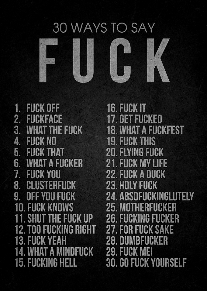 30 Ways to Say Fuck Poster