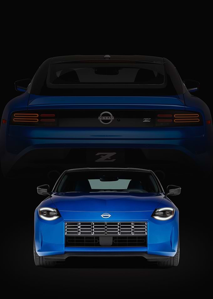 Blue Nissan Z Cars Front view