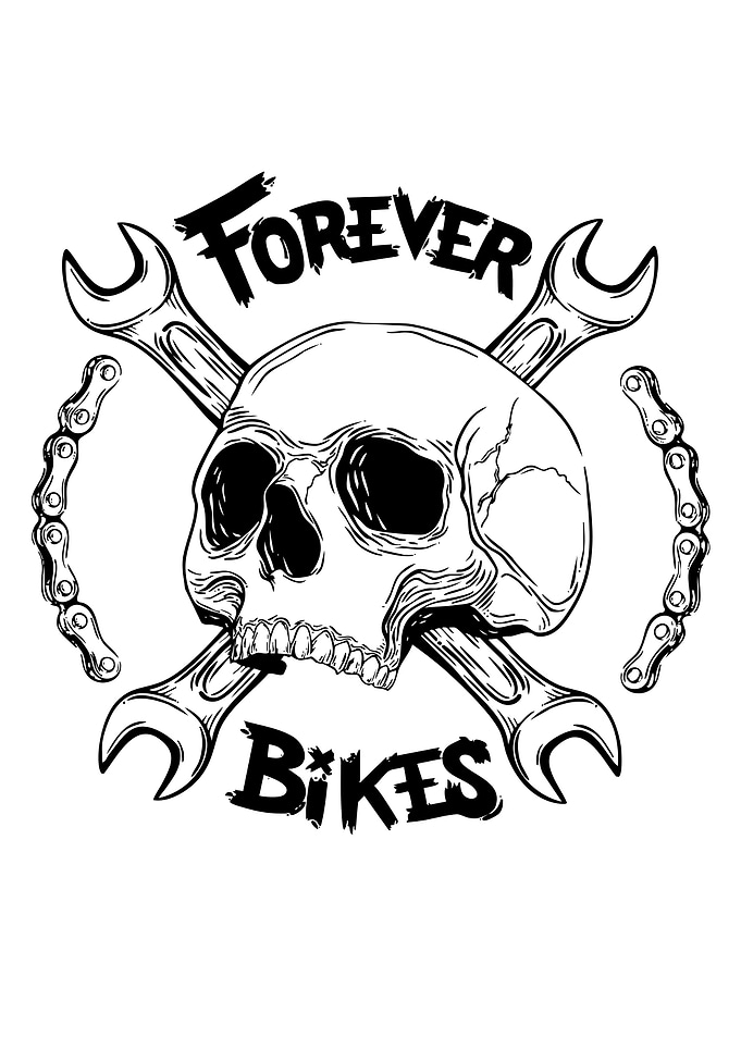 Skull with Wrenches and Chains
