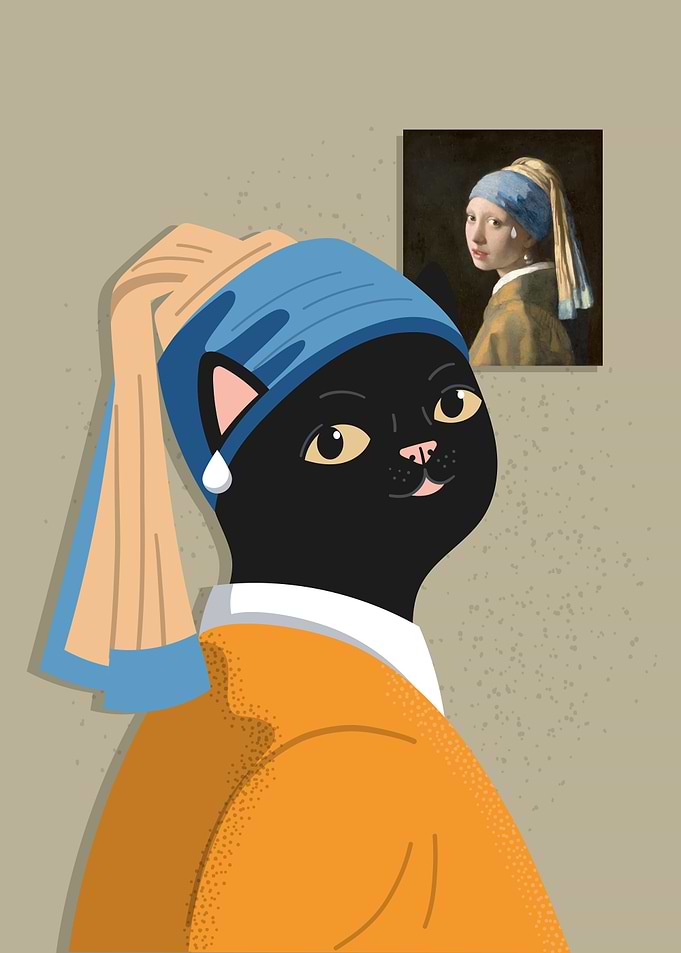 Cat with a Pearl Earring