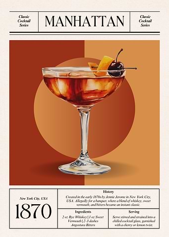Vintage Manhattan Cocktail – Classic 1870s New York Elegance