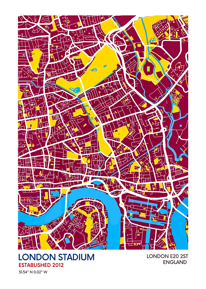 London Stadium Map Art
