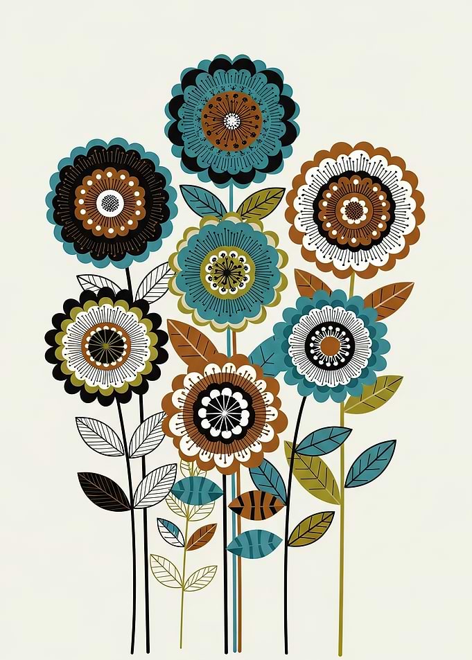 Retro Floral Illustration