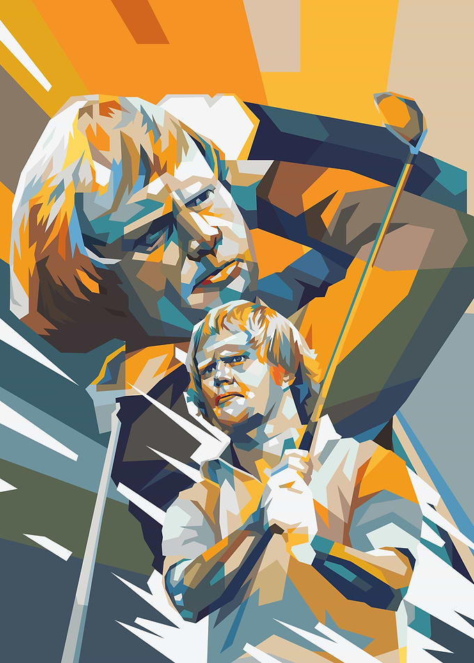 Golfer in Pop Art Style