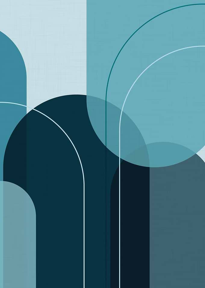 Abstract Geometric Blue and Teal Shapes