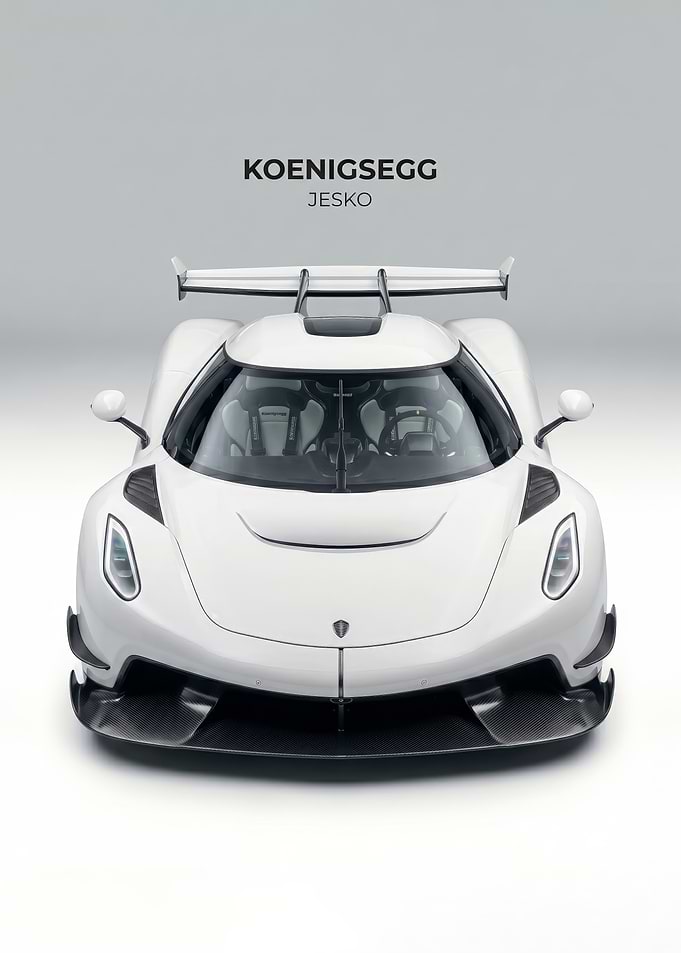 white Koenigsegg Jesko White Sports Car