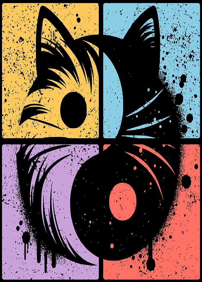 Yin Yang Cat Pop Art
