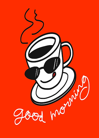 Cool Coffee Cup with Good Morning Text