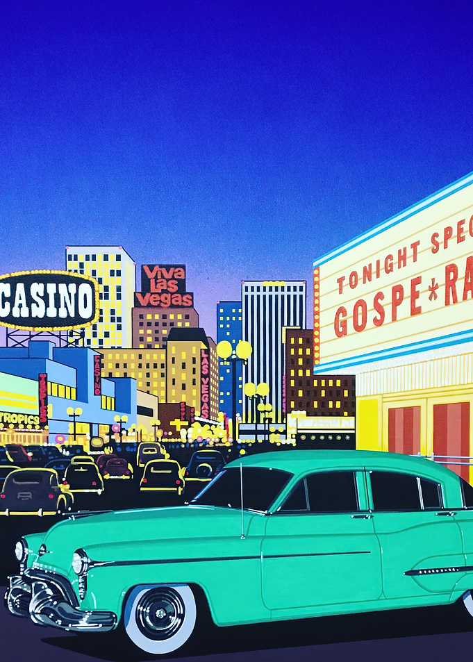 Retro Las Vegas Strip at Night