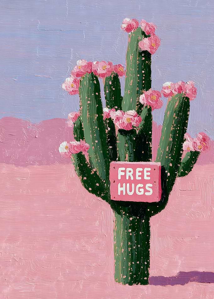 Free Hugs Cactus Painting