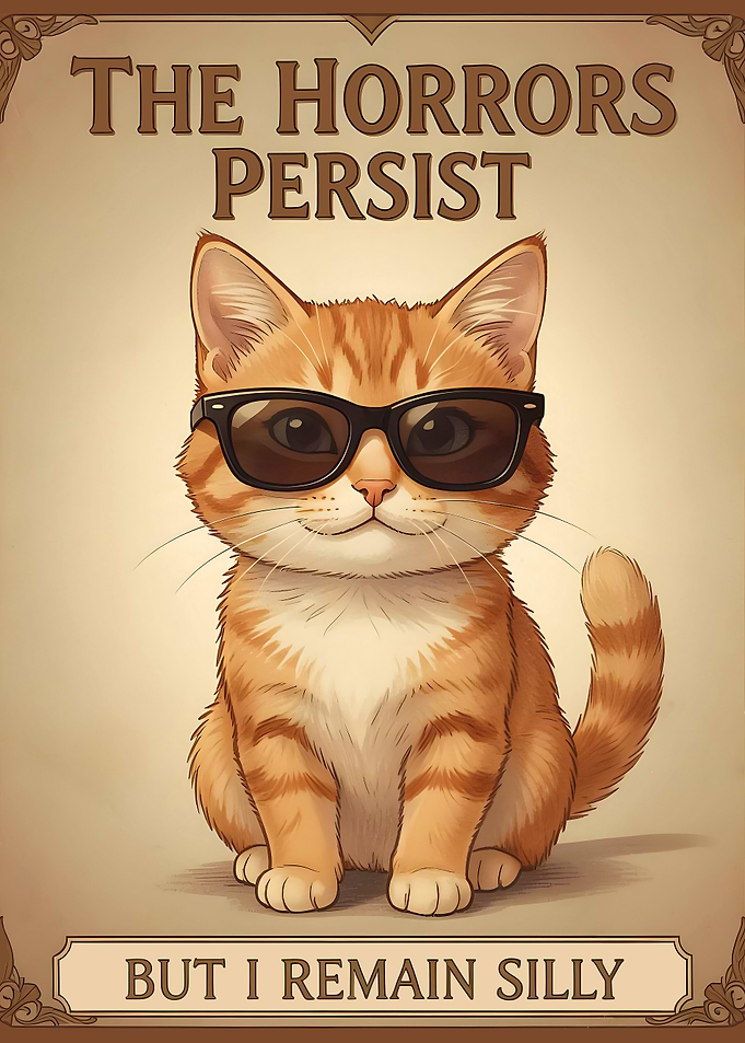 Cute Orange Optimistic Cat with Sunglasses