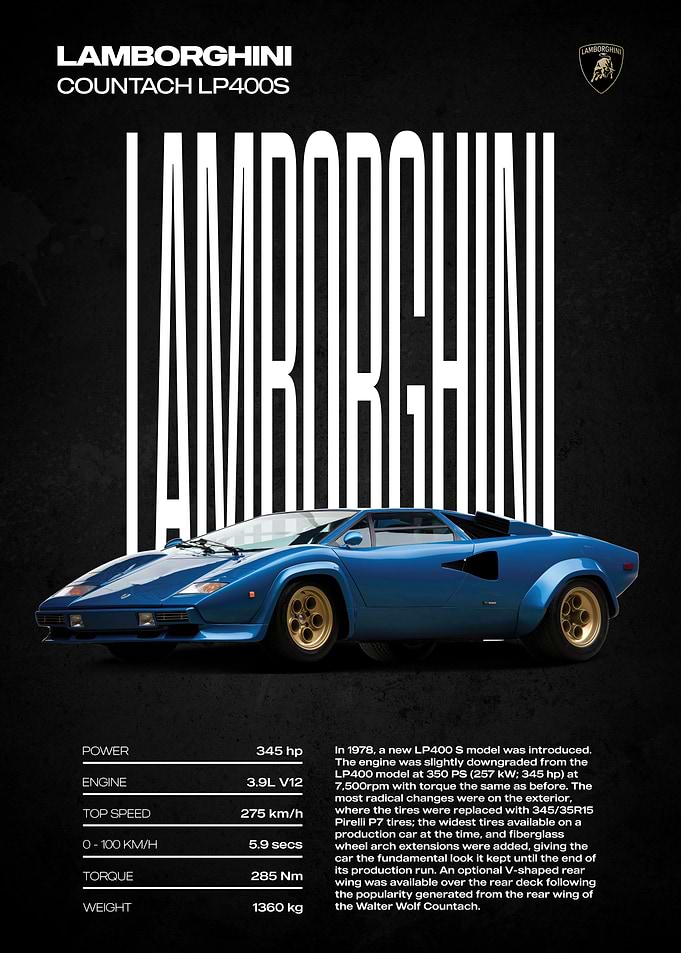 Lamborghini Countach LP400S Poster