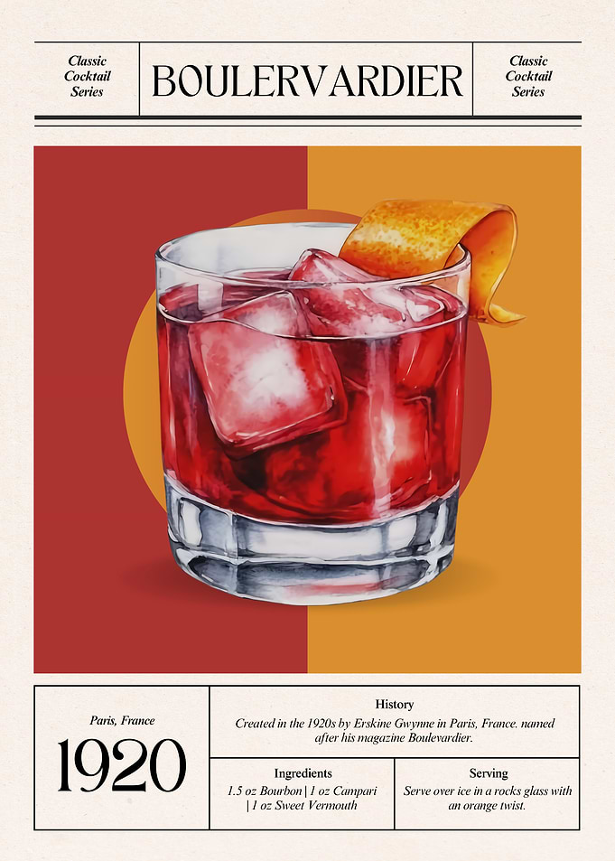 Vintage Boulevardier Cocktail – Classic 1920s Parisian Elegance