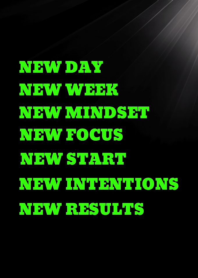 NEW WEEK NEW MINDSET NEW FOCUS - Motivational Text Art