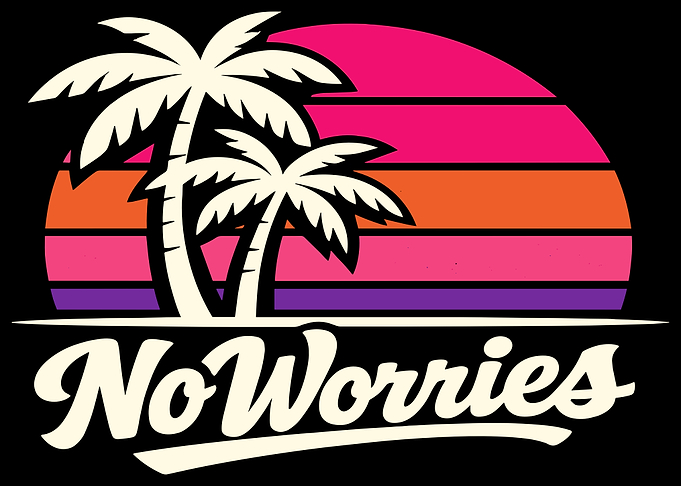 No Worries Palm Trees Sunset