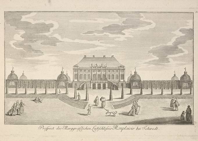 Prospect des Marggräfl. Lustschlosses Monplaisir bei Schwedt