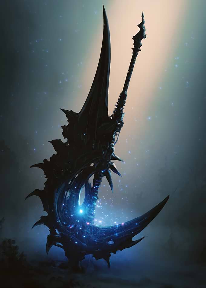 Dark Fantasy Scythe with Cosmic Energy