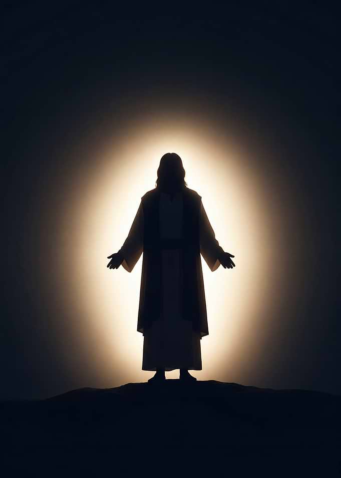 Jesus Christ Silhouette with Halo