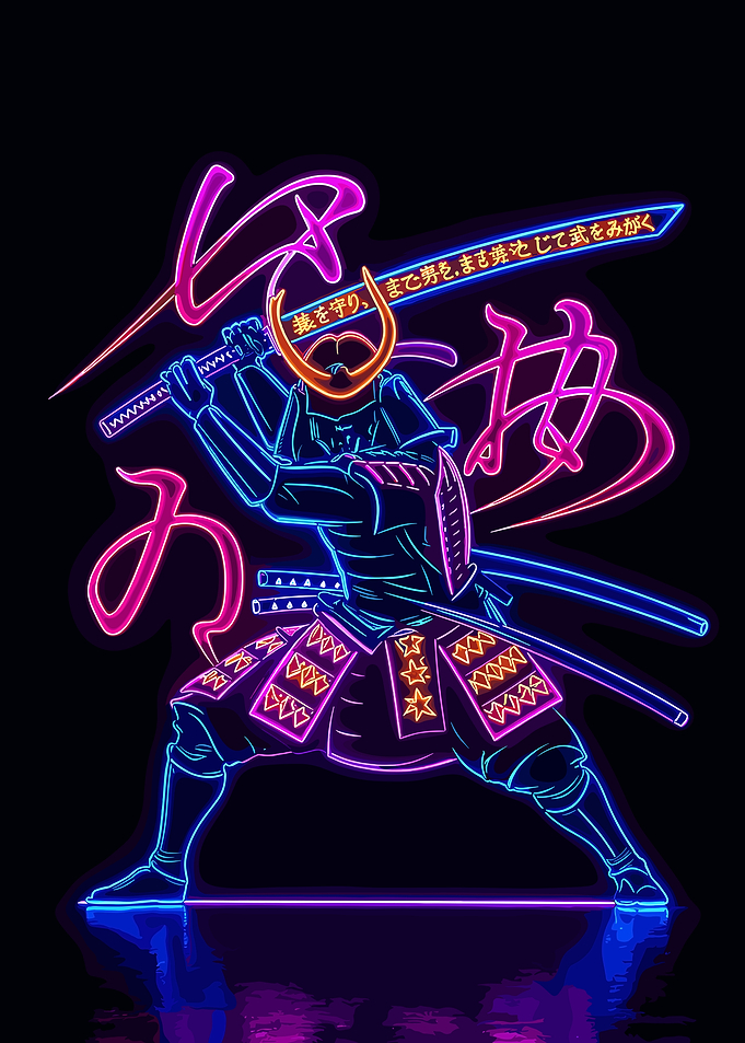 Neon Samurai Warrior