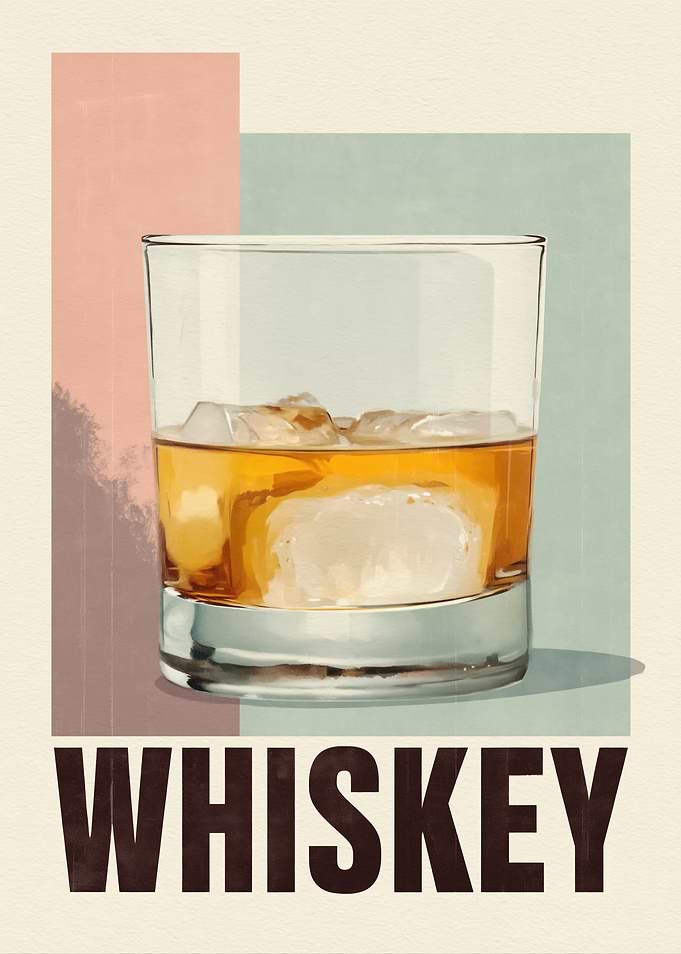 Whiskey Glass with Ice