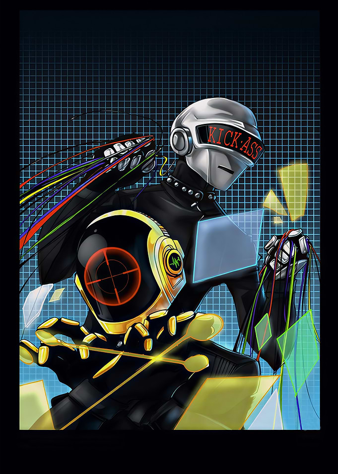 Daft Punk Robots with Digital Interface