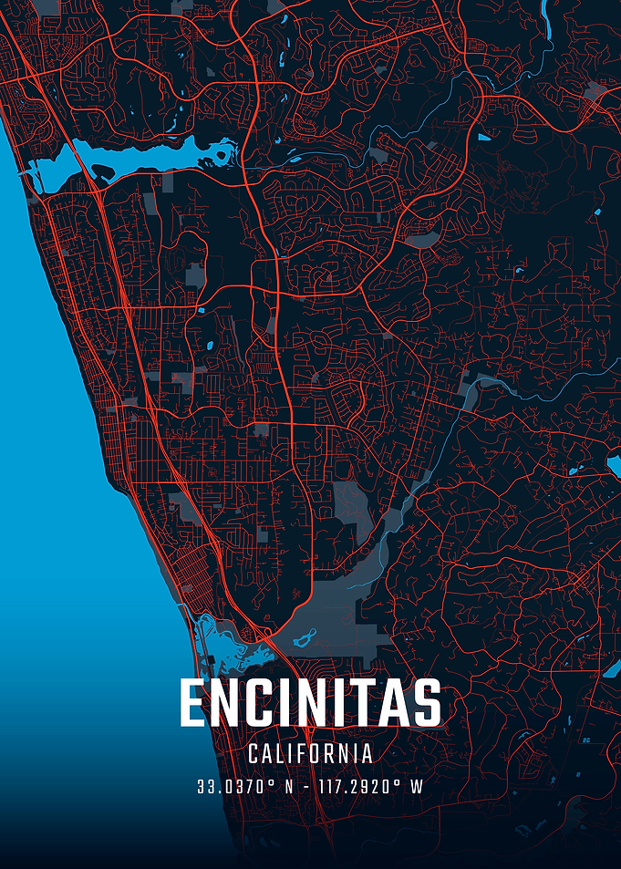 Encinitas California City Map