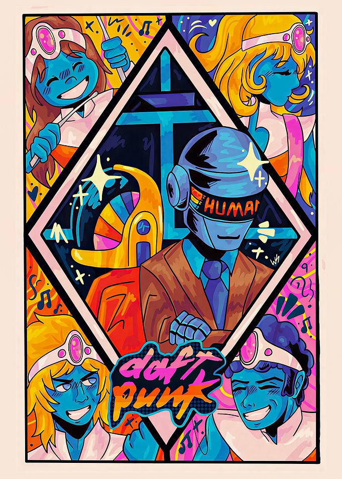 Daft Punk Retro Pop Art