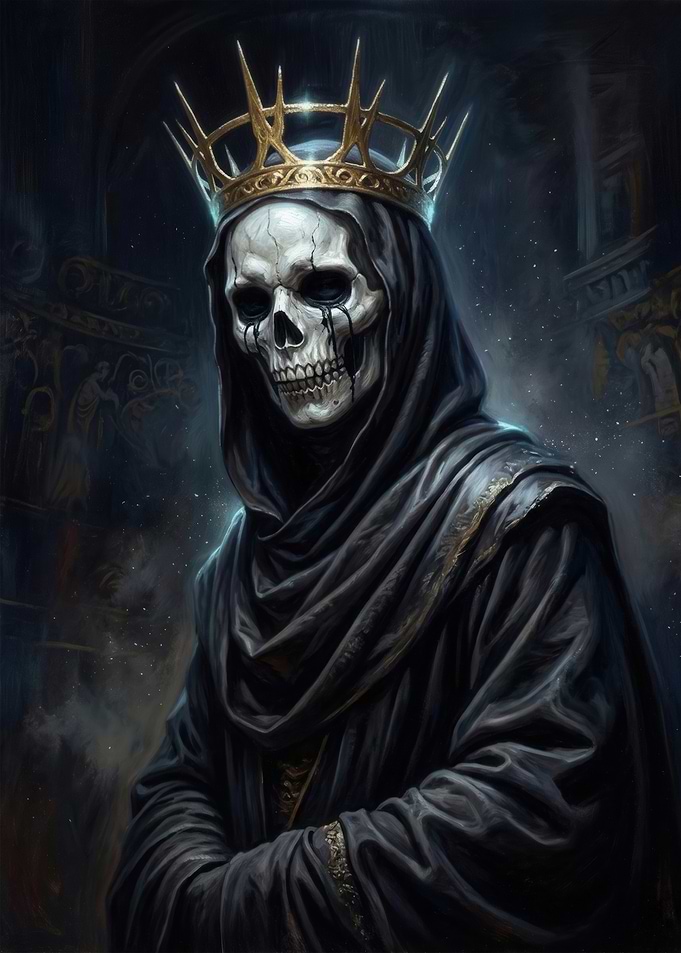 Skeleton King in Dark Robes
