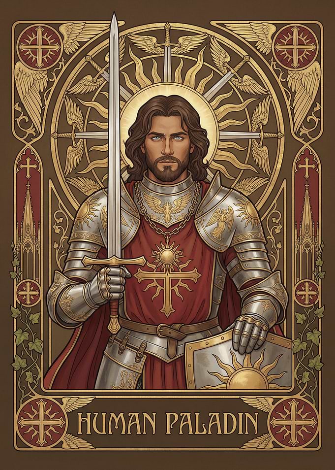 Human Paladin with Sword and Shield