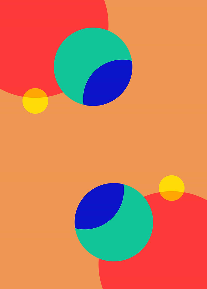 Abstract Geometric Circles on Orange Background