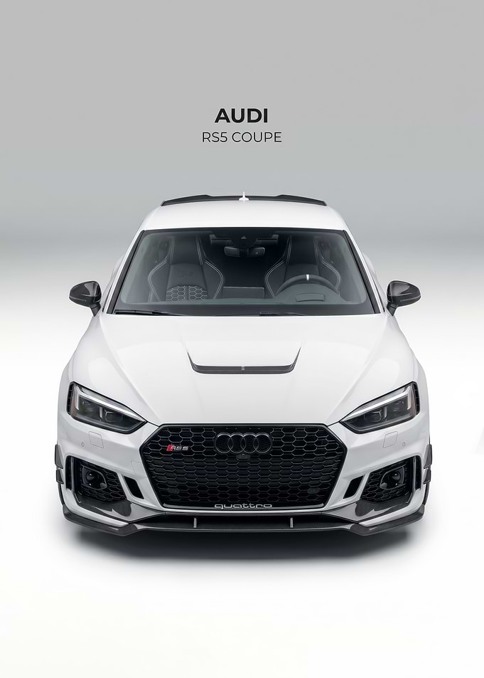 white Audi RS5 Coupe Front View