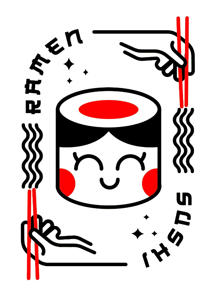 Cute Ramen and Sushi Character