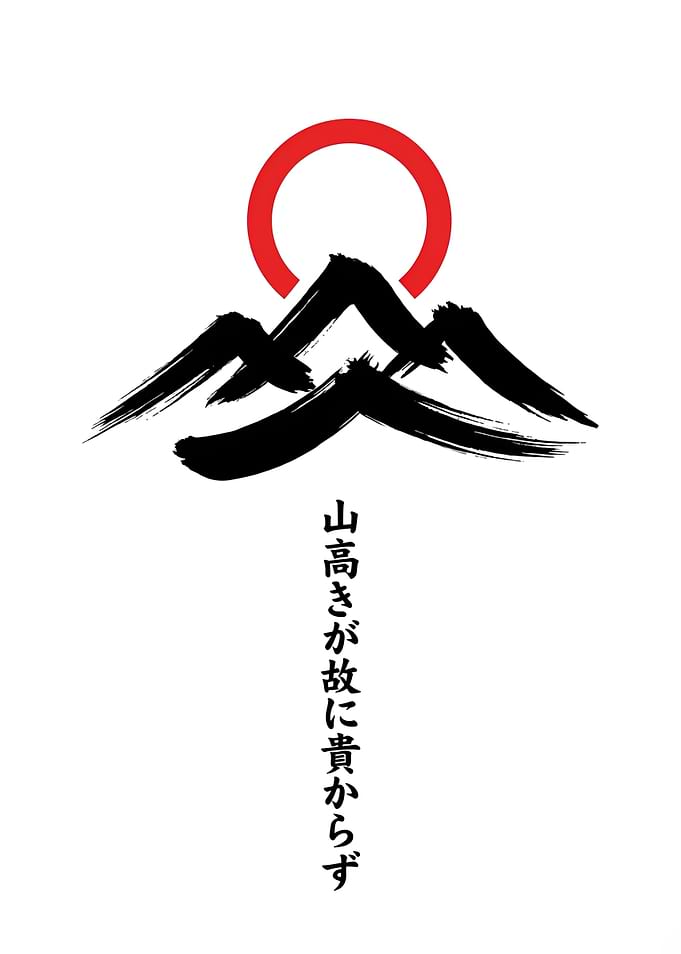 Japanese Mountains and Sun