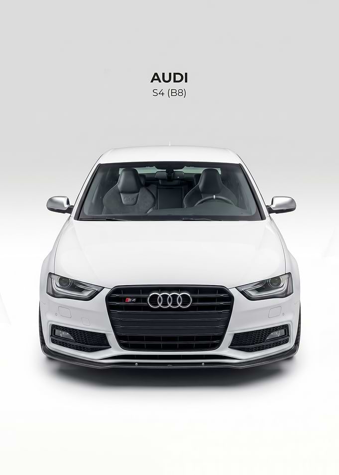white Audi S4 (B8) Front View