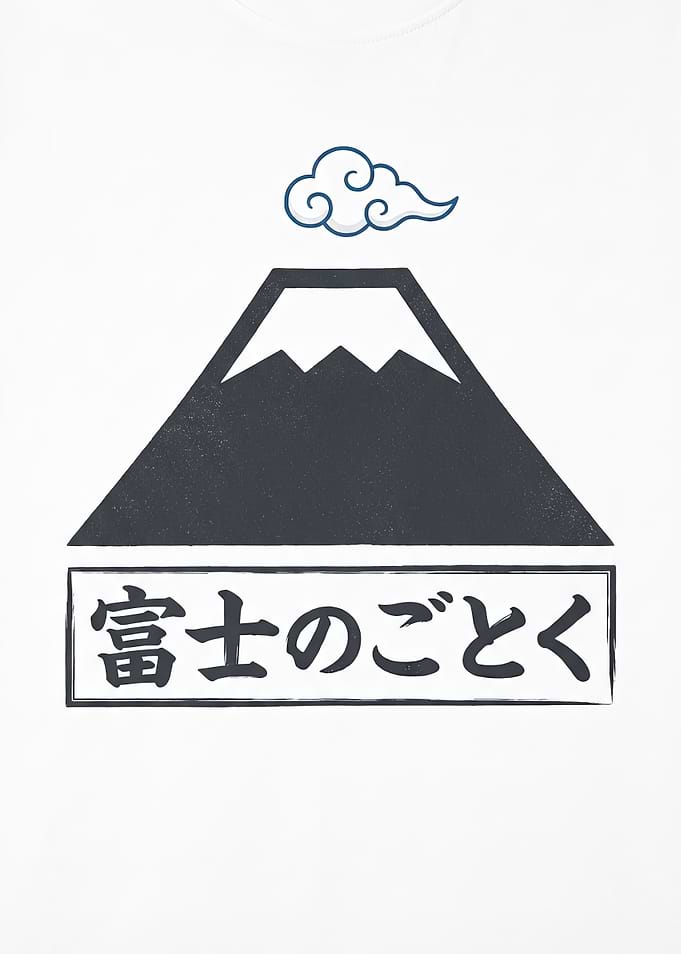 Mount Fuji with Japanese Text