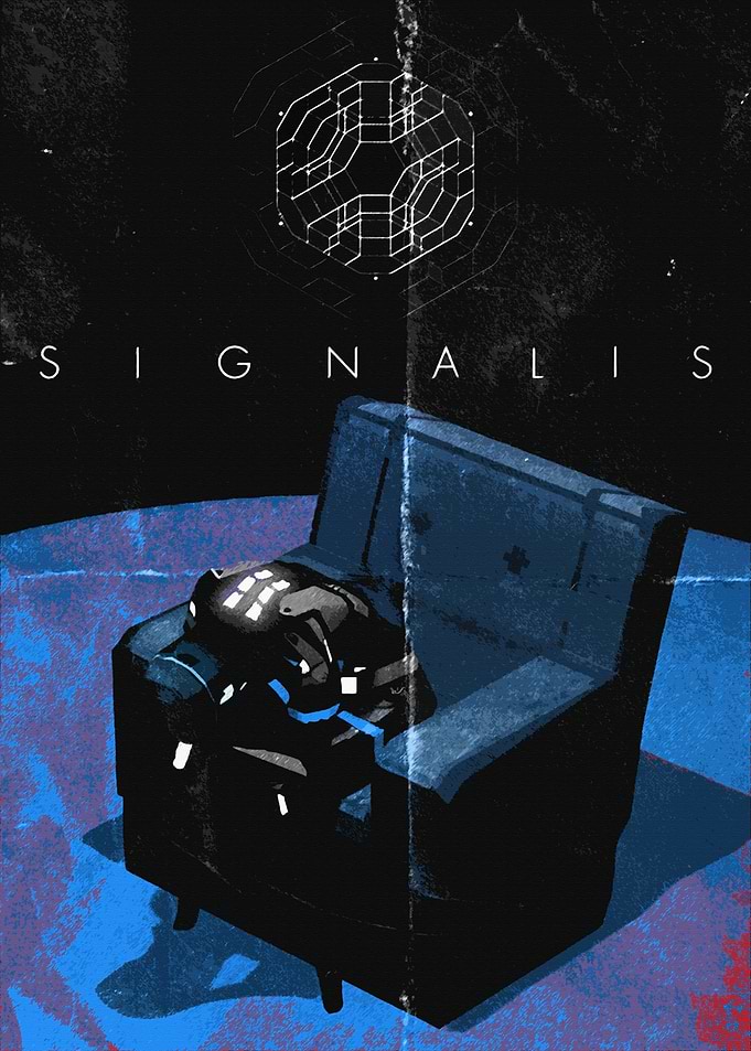 Signalis game poster with robot in chair