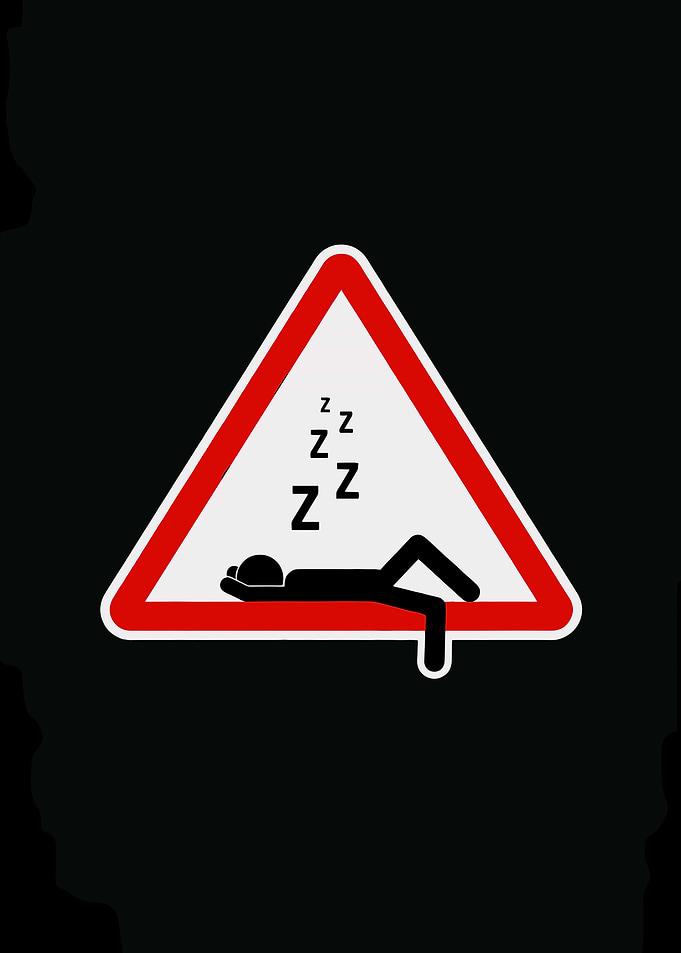 Sleeping Person Warning Sign
