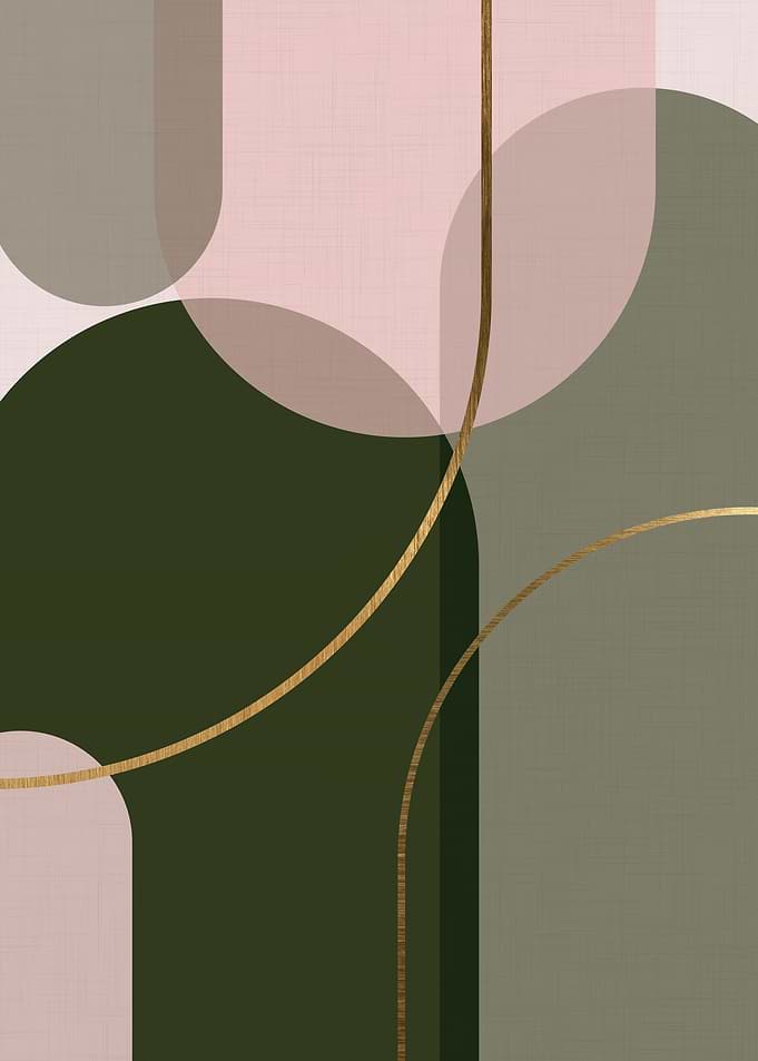 Abstract Geometric Art with Gold Accents