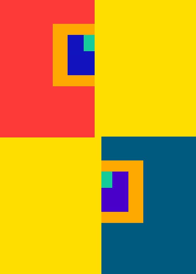 Abstract Geometric Squares with Nested Shapes