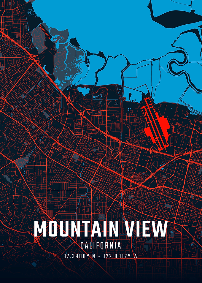 Mountain View California City Map