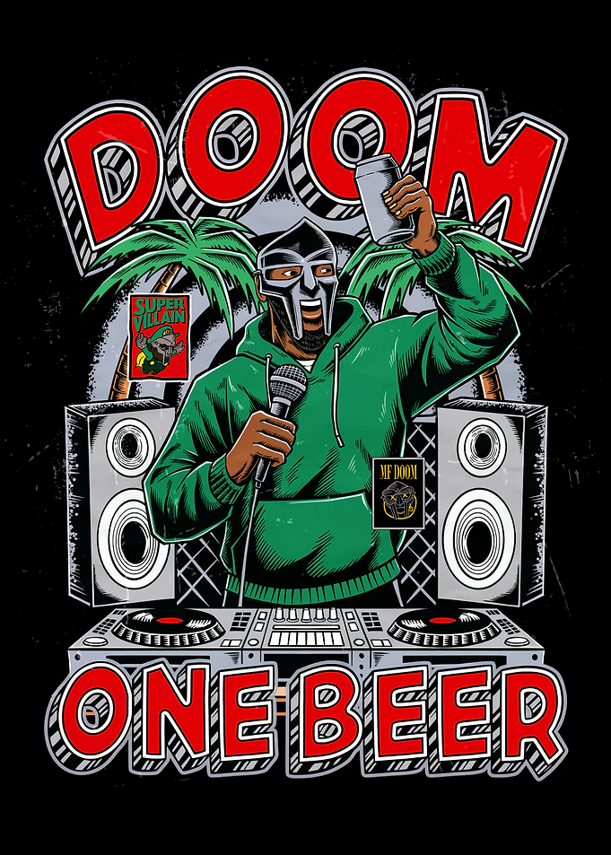 MF DOOM DJing with a Beer