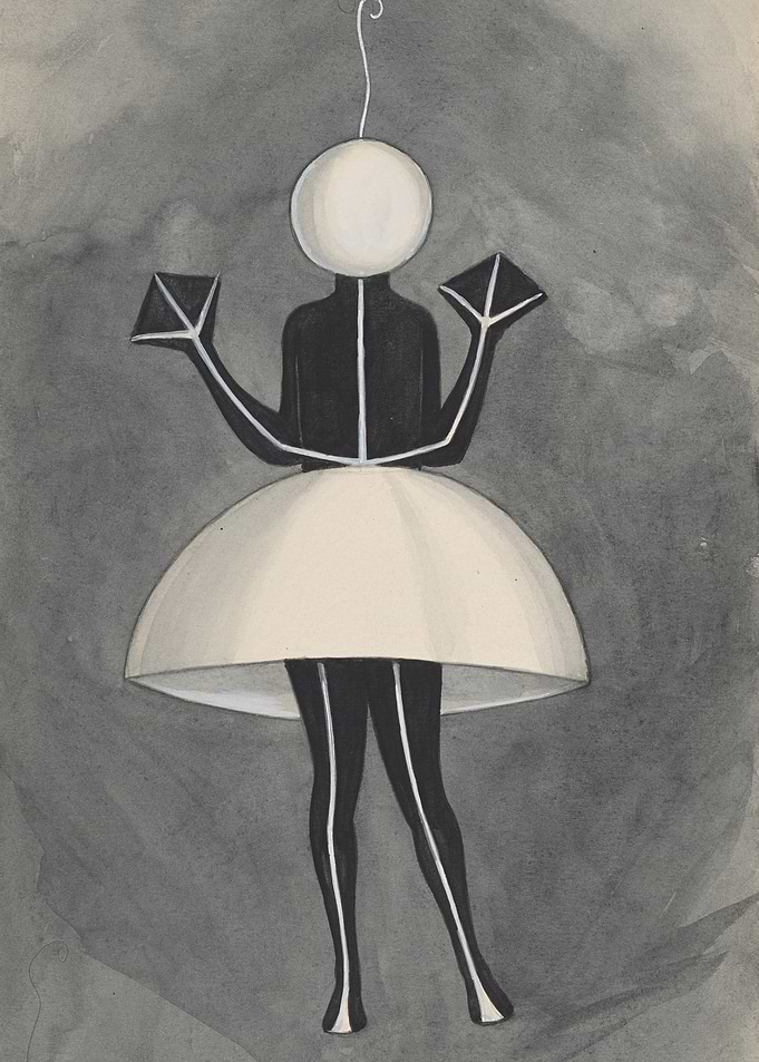 Surreal Figure with Geometric Shapes