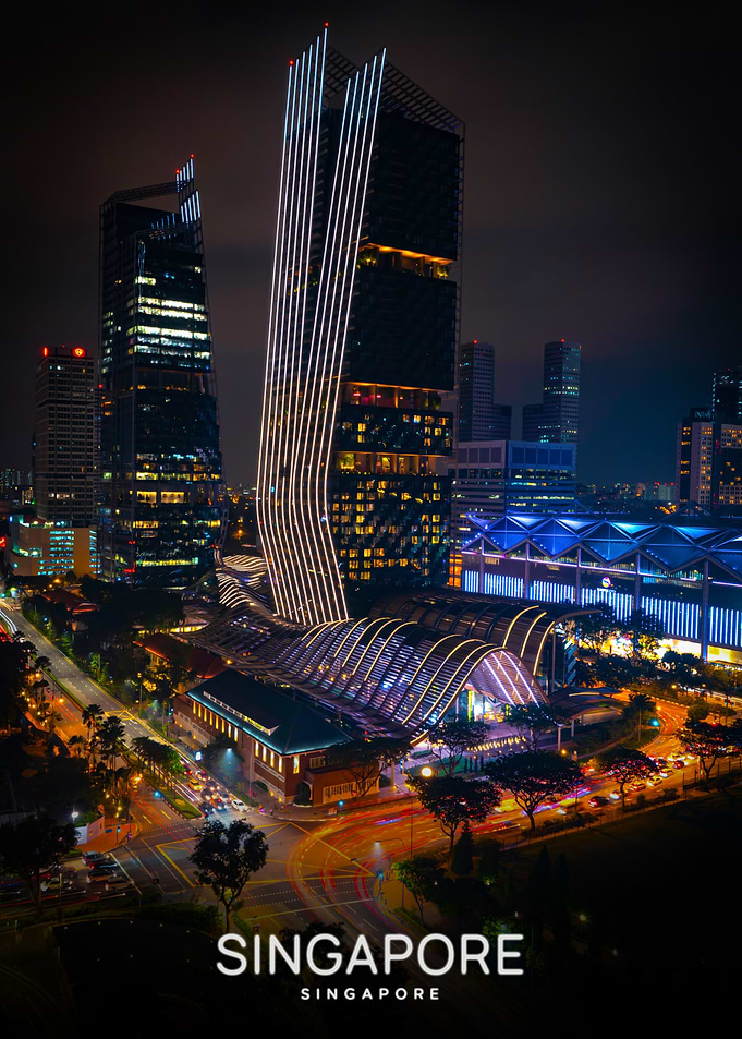 Singapore Skyline at Night