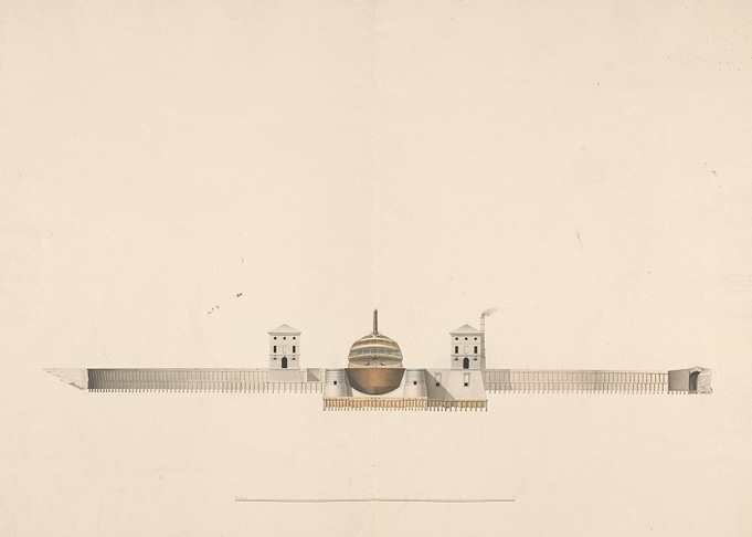 Architectural Drawing of a Fortified Structure