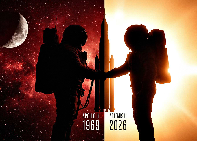 Apollo 11 and Artemis II Astronauts