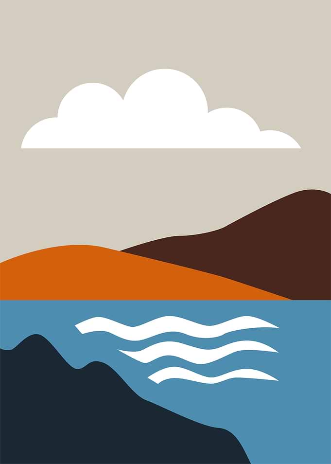 Abstract Landscape with Cloud and Water