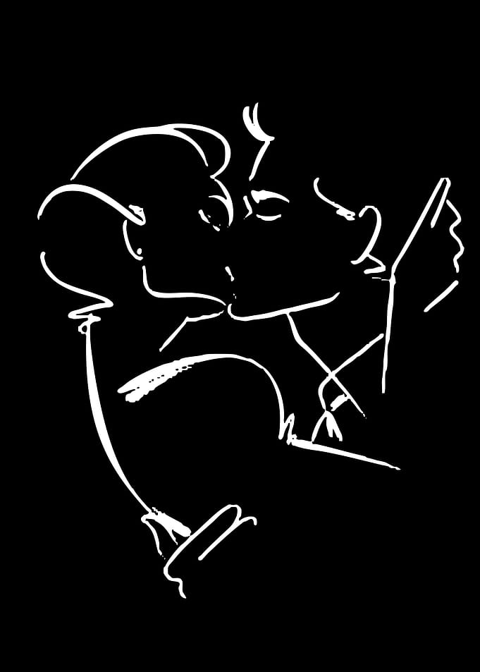 Couple Kissing Silhouette