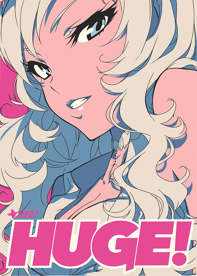 Anime Girl with White Hair and Pink Background